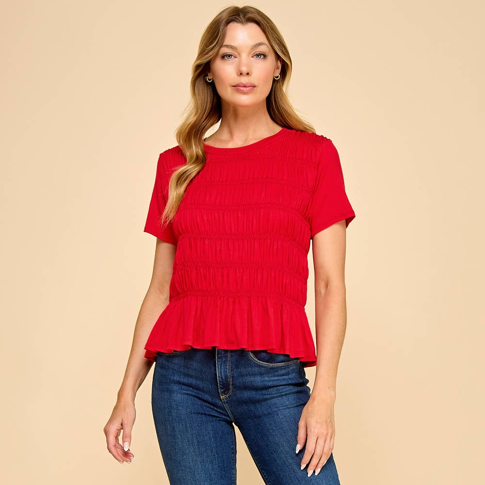 Solid Top with Smocked Detail