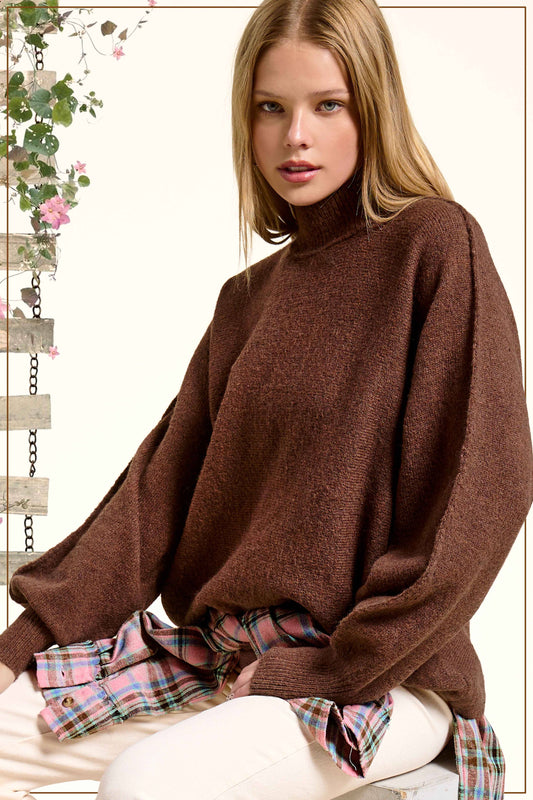 Loose Fit Balloon Sleeves Sweater