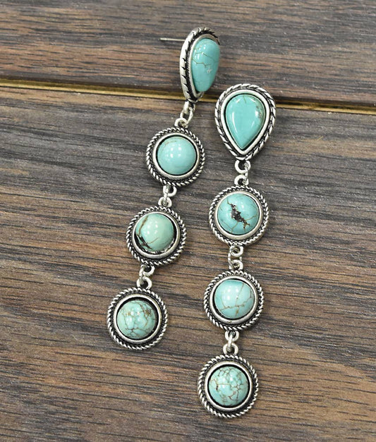 Handmade Turquoise Post Earrings