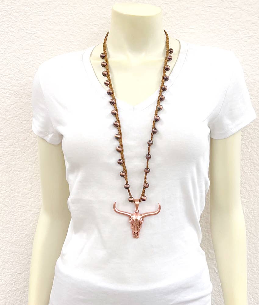 Handmade Longhorn Suede Necklace