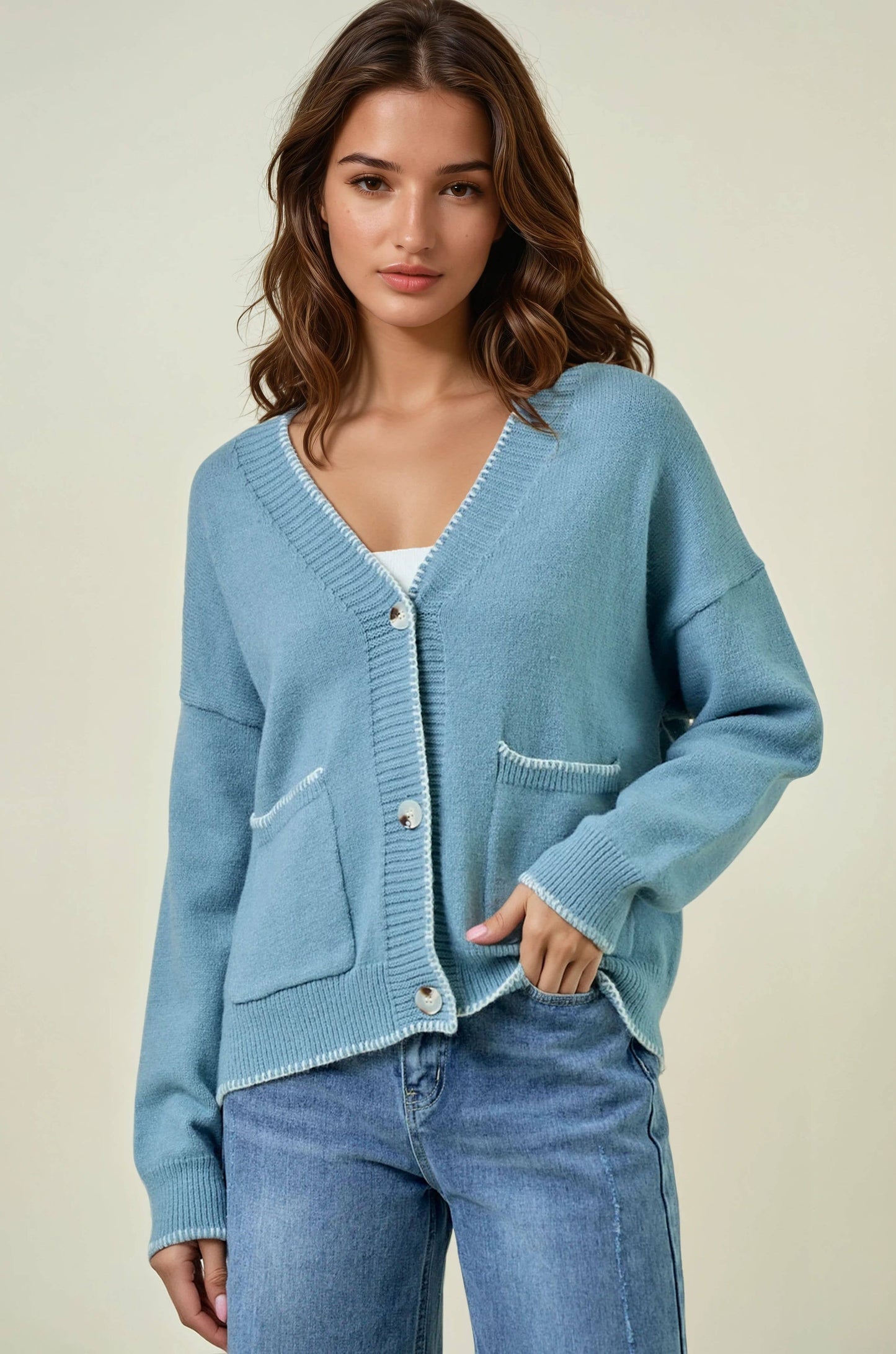 Cozy Patch Pocket Cardigan