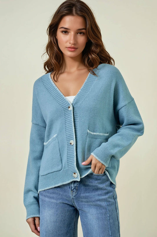 Cozy Patch Pocket Cardigan