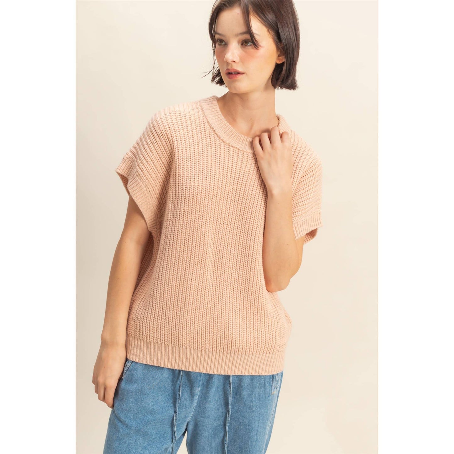 Short Sleeve Oversized Casual Sweater