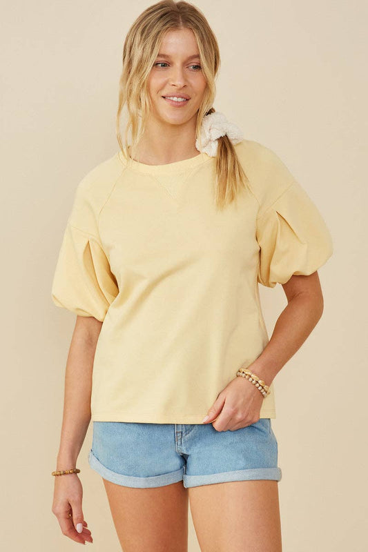 Puff Sleeve French Terry Top