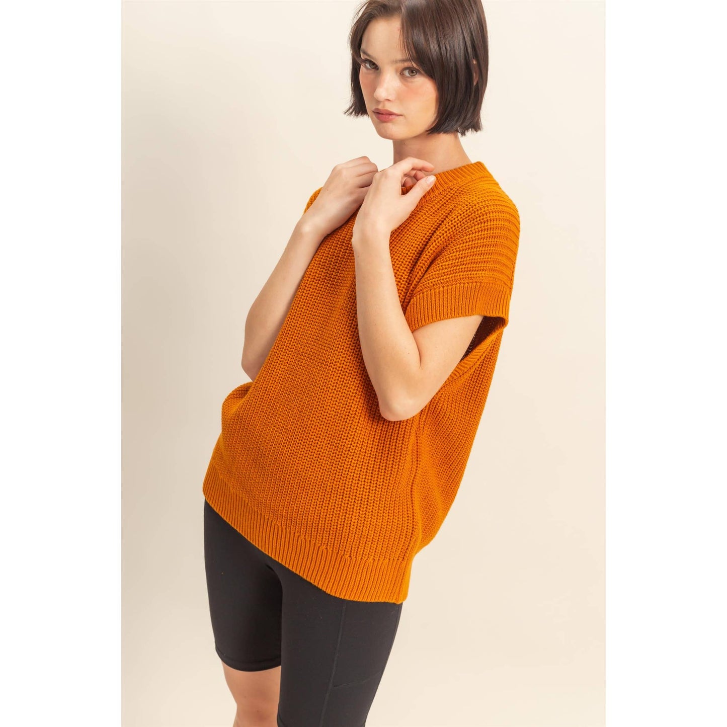 Short Sleeve Oversized Casual Sweater