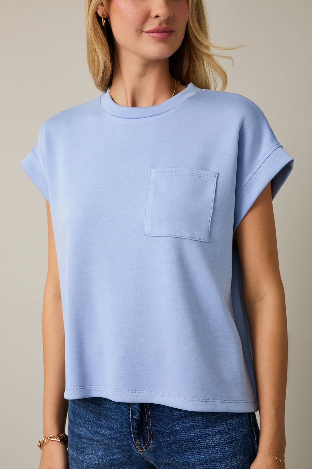 Cuffed Short Sleeve Top