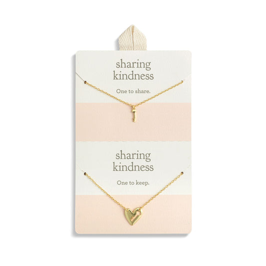 Heart and Key Necklace Set